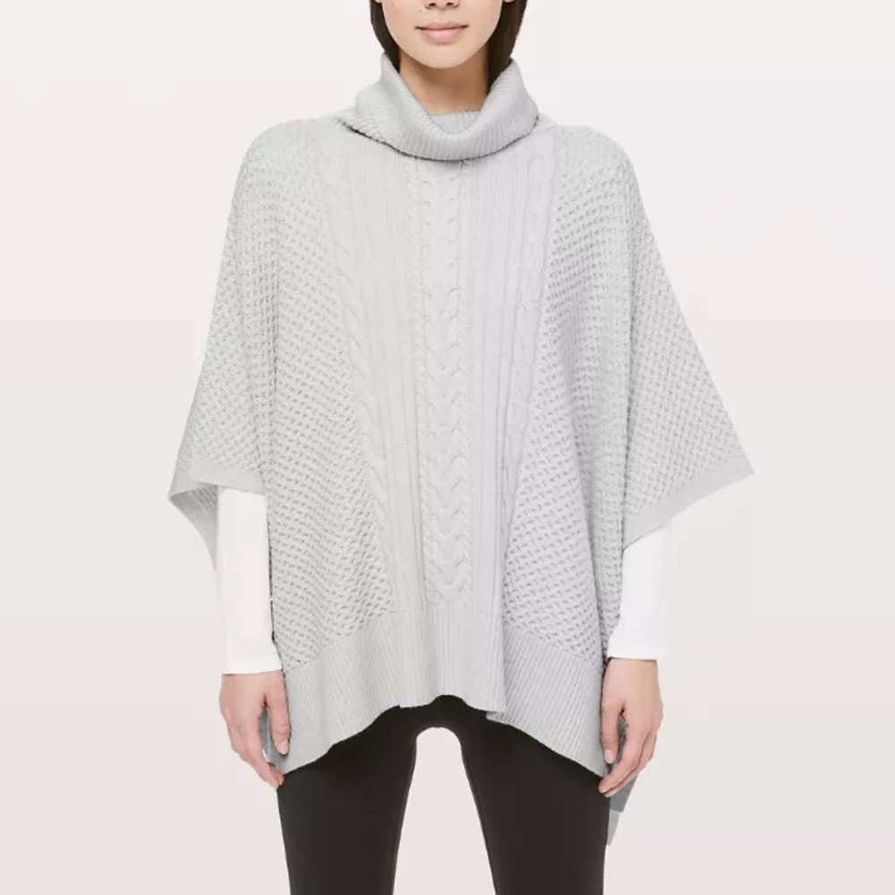 Lululemon Athletica Gray Cable Knit Sweater